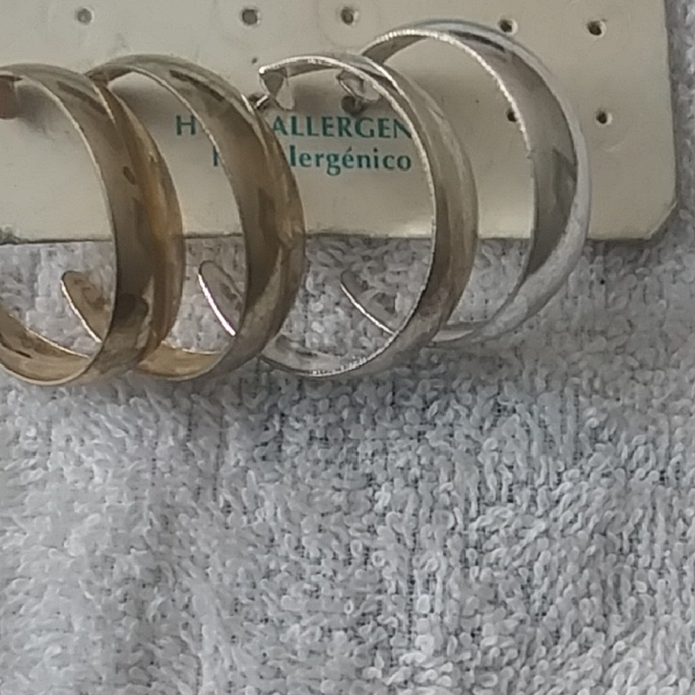 Hype Gold and Silver Hoop Earrings